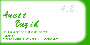 anett buzik business card